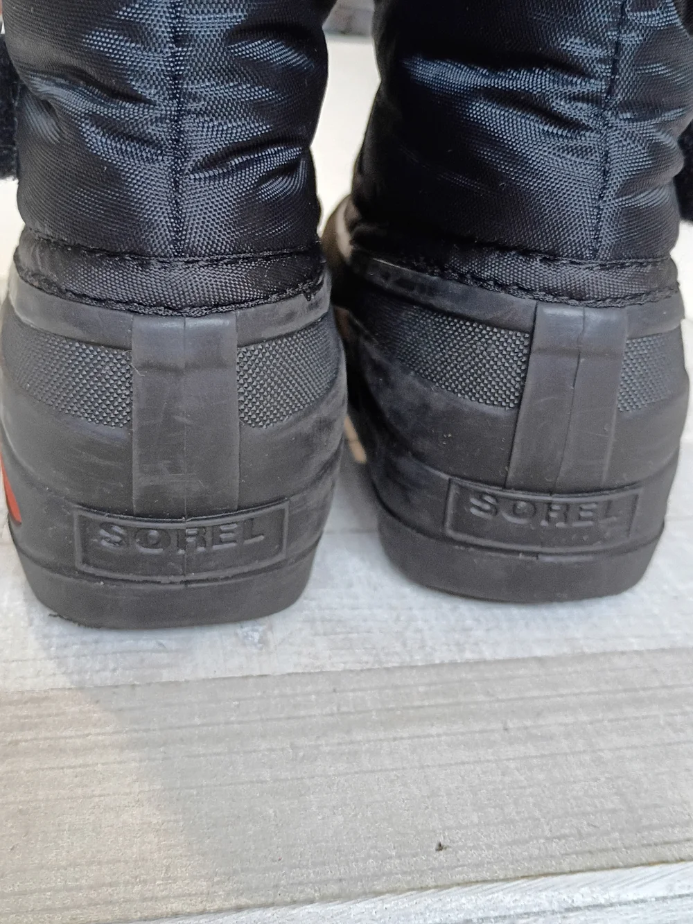 SOREL Kids Flurry Waterproof Winter Snow Boots Black Orange Red Size 12